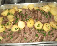 Maminha assada com batatas