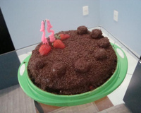 Bolo de chocolate com morango