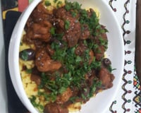 Frango caipira com polenta e cambuquira
