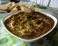 Caldo de abóbora com frango