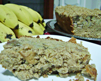 Bolo de banana com aveia
