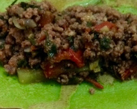 Panqueca de espinafre com carne moída