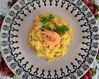 Risoto de camarão com requeijão