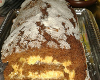 Rocambole de chocolate com recheio de doce de leite