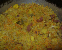 Mexido de ovos com farofa