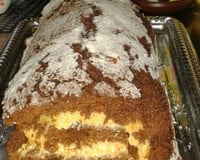 Rocambole de chocolate com recheio de doce de leite