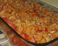 O suculento macarrão com salsicha