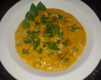 Sopa creme de abóbora cabotiá com carne