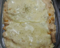 Macarrão com maionese e frango simples