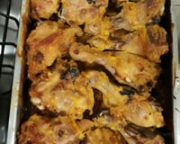 Frango assado ao creme de cebola e maionese