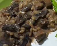 Risoto de filé mignon com funghi