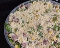 Arroz cremoso com linguiça, alho e ervas