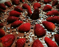 Pavê de morango com chocolate