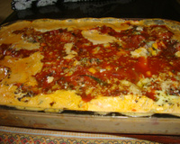 Gratinado de batata com presunto e queijo