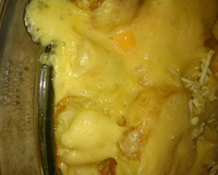 Batata recheada em travessa