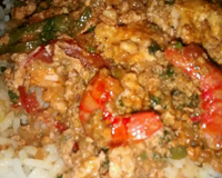 Moqueca de ovo com mamão verde e camarão