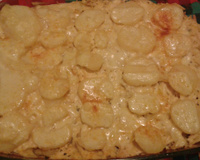 Batata com frango no forno