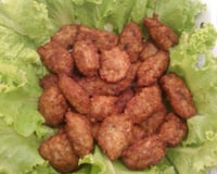 Bolinho de arroz com sardinha delicioso