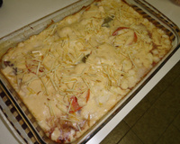 Filé ao molho branco com palmito