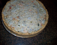 Quiche de camarão e palmito
