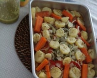 Salmão ao forno com molho de manteiga com alcaparras