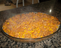 Macarrão com hambúrguer