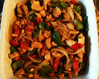 Frango xadrez no microondas