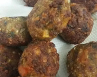 Bolinho de beringela com carne moida