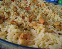 Arroz à grega com camarão
