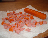 Petisco de salsicha ressecada