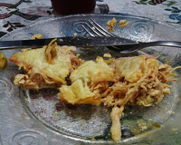 Frango desfiado e gratinado