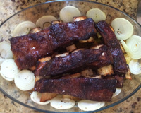 Costela de porco ao mel e sal grosso