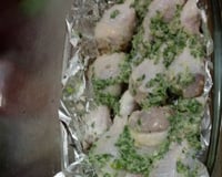 Coxa de frango assada com batatas