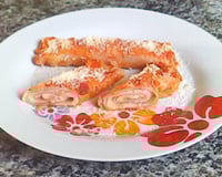 Canelone de mussarela com presunto