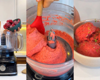 Receita de sorvete saudável fácil de 3 ingredientes (SEM BANANA!) e com pouquíssimas calorias