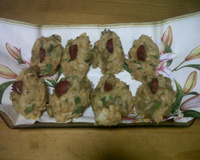 Bolinho de arroz assado com calabresa