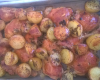 Frango assado com batata