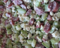 Mexidinho de abobrinha com calabresa fininha e ovos