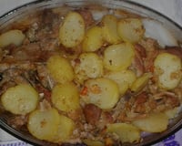 Bisteca assada com batatas