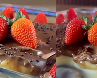 Fiz uma sobremesa fácil de R$ 20: é só botar pra gelar na travessa e lamber os dedos