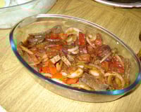 Iscas de fígado bovino ao shoyo