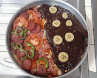 Pizza meio a meio com fermento químico