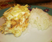 Frango com Catupiri e batata palha da tia Gracia