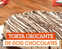 Torta crocante de dois chocolates 
