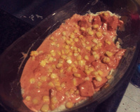 Purê de batatas com estrogonofe