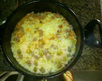 Arroz com linguiça e cenoura