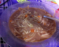Sopa com caldo de feijão