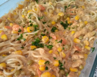 Macarrão ao molho de sardinha ao creme de leite