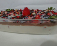 Sobremesa chococreme com morango