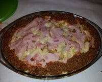 Macarrão de forno com presunto e queijo